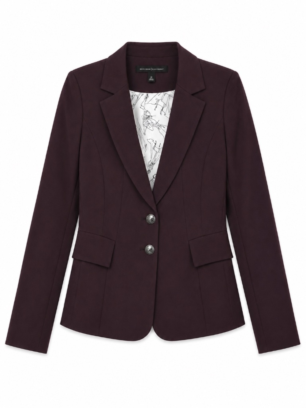 White House Black Market WHBM Signature Collection Blazer Wine/Plum Size 10